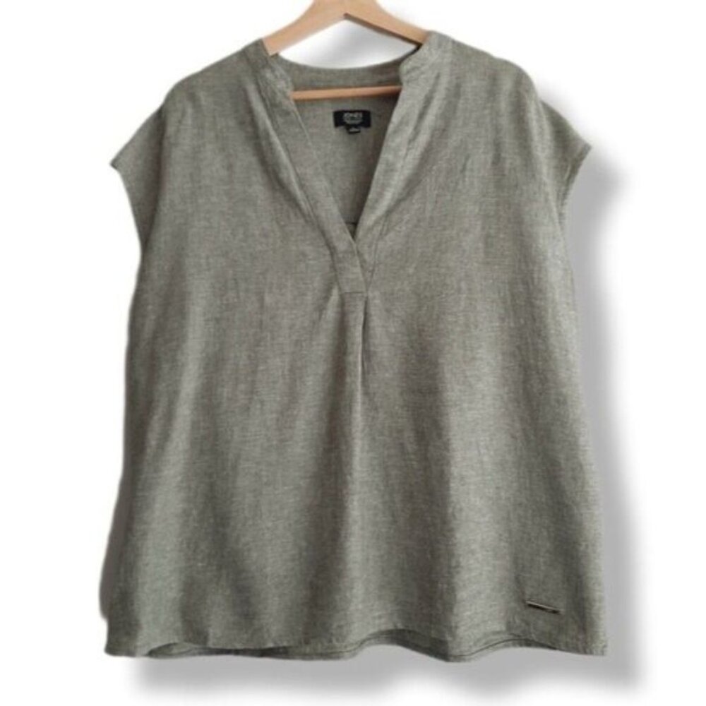 JONES NEW YORK Boxy Sleeveless Top Sage Green Sz L